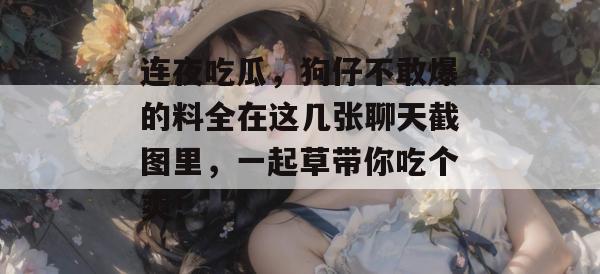 连夜吃瓜，狗仔不敢爆的料全在这几张聊天截图里，一起草带你吃个爽！